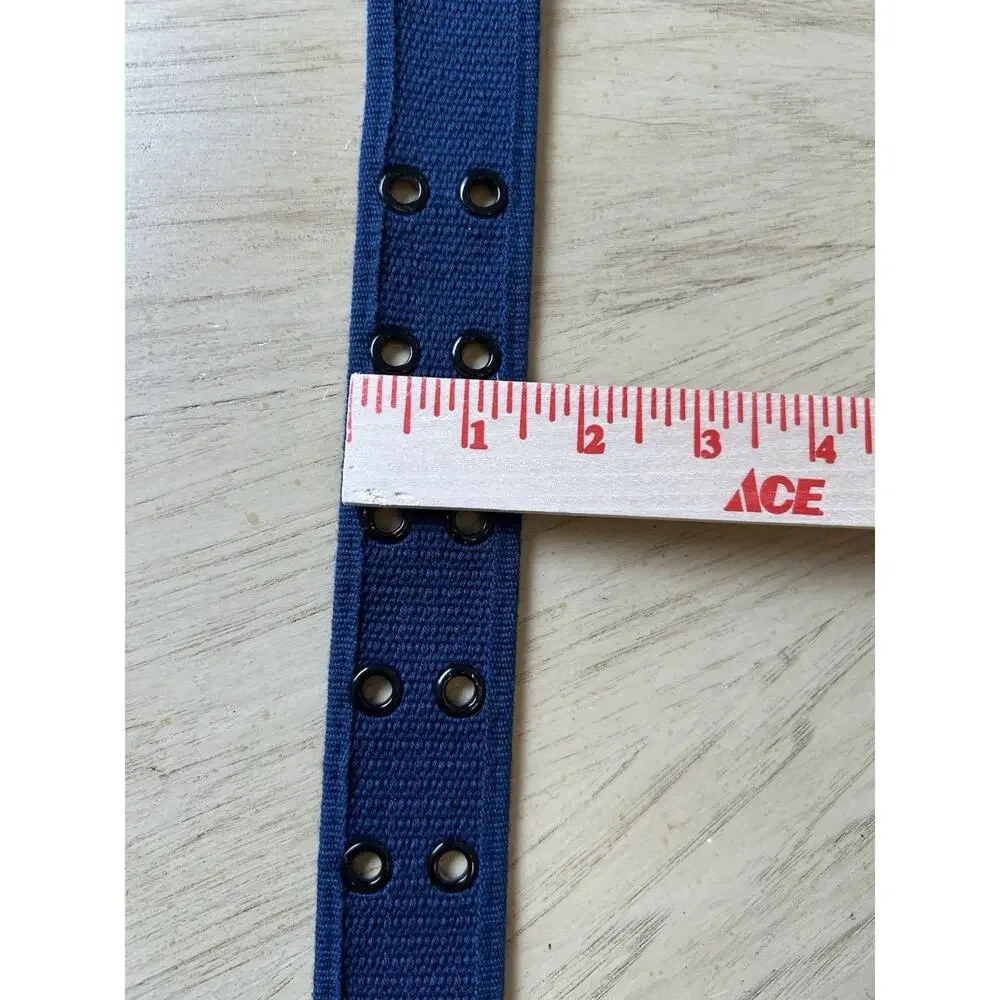 2 Canvas Belt Mens XL Casual Double Prong Heavy Duty Utility Workwear Blue Gray